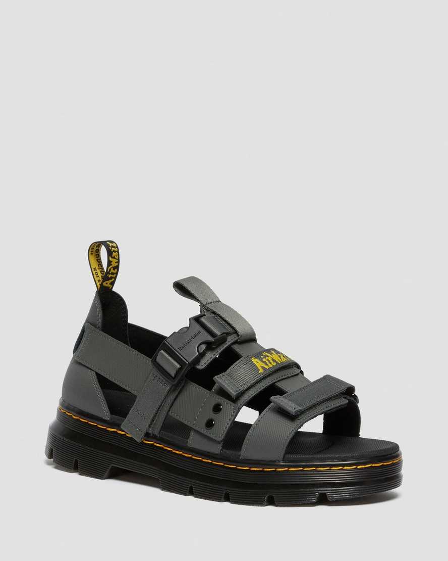 Dr. Martens Pearson Webbing Sandaler Dame Dyp Grå [9823BYZVN]